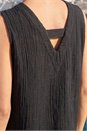Black V-Neck Button Detail Vest, Image 4 of 4