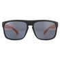 Black Rectangle Black with Orange Rubbertouch Black Polarized Sunglasses, Image 1 of 4