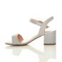 Silver AJVANI Silver Mid Block Heel Strappy Sandals, Image 3 of 6