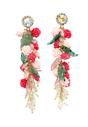 Pink Diva Collection Floral Chandelier Earrings, Image 1 of 5