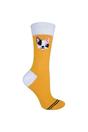 Yellow 1 Pack Ladies Novelty Cat & Dog Patterned Socks, Image 1 of 5