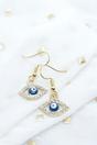 Gold Evil Eye Zircon Drop Earrings, Image 2 of 3