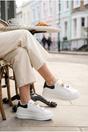 Black iKrush Black Sloane White Platform Trainers, Image 4 of 5