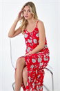 Coral Ditsy Floral Lace Trim V-Neck Top, Image 5 of 5