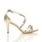 Gold AJVANI Gold High Heel Crossed Straps Buckle Sandals, Image 2 of 6