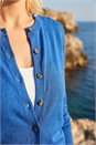 Royal Blue Petite Button Up Cardigan, Image 4 of 4
