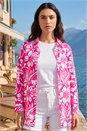 CERISE Floral Print Longline Cotton Shirt, Image 3 of 4