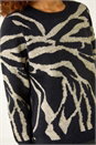 Black Animal Print Knitted Jumper, Image 5 of 5