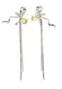 Silver Diva Collection Bow Chain Dangle Earrings, Image 1 of 5