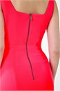 Bright Pink Corset Detail Stretch Bodycon Dress, Image 5 of 5
