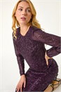 Purple Dusk Sequin Long Sleeve Stretch Top, Image 2 of 5