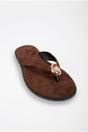 Multi iKrush Multi Thea Womens Gold Trim Thong Flat Sandals, Image 6 of 7