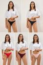 Multi 5 Pack Seamless High Leg Knitted Bikini Briefs, Image 1 of 6