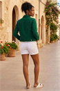 Green Classic Cotton Denim Jacket, Image 3 of 4