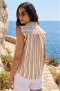 Stone Stripe Frill Sleeve Blouse, Image 2 of 4