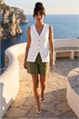 Ivory  Dusk Statement Button Stretch Waistcoat, Image 2 of 4