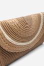 Brown Alto Raffia Fold Over Clutch Bag, Image 4 of 6