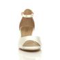Ivory AJVANI Ivory Mid Wedge Heel Ankle Strap Sandals, Image 6 of 6