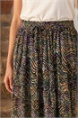 Black Abstract Contrast Print Maxi Skirt, Image 4 of 4