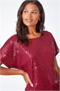 Wine Embellished Sequin Top, Image 4 of 5