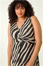 Black Curve Twist Front Stretch Dress, Image 4 of 5