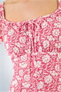 Light Pink Dusk Floral Tie Front Dress, Image 6 of 6