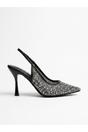 Black Cordelia Embellished Mesh Pointed Toe Heels, Image 1 of 5