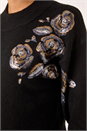 Black Floral Sequin Knit Jumper, Image 5 of 5
