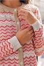 Coral Petite Chevron Knitted Cardigan, Image 4 of 4