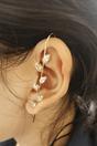 Silver Leaf Ear Wrap Zircon Ear Climber - Gold or Silver, Image 2 of 3