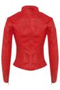 Red Slim-Fit Leather Biker Jacket-Tulsa, Image 5 of 7
