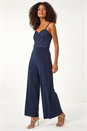 Navy Dusk Sweetheart Lace Stretch Jumpsuit, Image 1 of 5