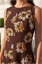 Chocolate Floral Panel Midi Dress, Image 4 of 4