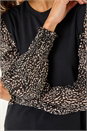 Black 2 in 1 Print Mesh Sleeve Top, Image 5 of 5