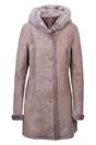 Taupe Womens Suede Merino Sheepskin Parka Coat, Image 2 of 5