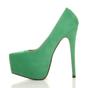 Green AJVANI Green High Heel Platform Court Shoes, Image 3 of 6