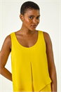 Yellow Asymmetric Sleeveless Vest Top, Image 4 of 5