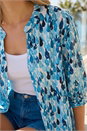 Blue Droplet Print Blouse, Image 4 of 4
