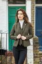 Olive Infinity Leather Olive Women's Olive Tweed Herringbone Check Blazer, Image 2 of 7