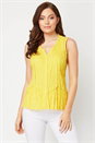 Yellow Sleeveless Crinkle Blouse, Image 1 of 8