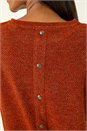 Rust Button Back Jersey Snit Top, Image 5 of 5