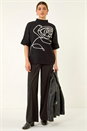 Black Rose Motif High Neck Knit Jumper, Image 2 of 5