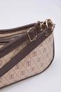 Beige Patterned Adjustable Strap Mini City Shoulder Bag, Image 2 of 3