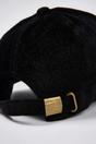 Black Brushed Cashmere Panelled Baseball Cap, Image 2 of 3