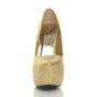 Gold AJVANI Gold High Heel Platform Court Shoes, Image 4 of 5