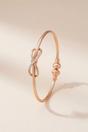 Gold Zircon Infinity Brass Bangle Adjustable Cuff Bracelet, Image 1 of 2