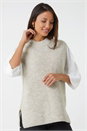 Natural Longline Soft Knit Jumper Vest, Image 1 of 5