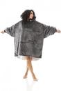Dark Grey Camille Lingerie Dark Grey Sherpa Fleece Hoodie with Elasticated Cuffs & Giant Pocket, Image 4 of 6
