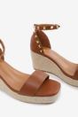 Tan 'Sawyer' Wedge Sandals With Gladiator Ankle Strap, Image 5 of 6