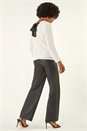 Ivory  Sequin Bow Back Snit Top, Image 4 of 8